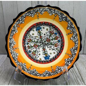 Vintage Turkish Ceramic Decorative Wall Plate 7'' Mavi Deniz Kutahya Art Pottery